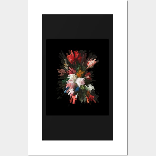 Abstract dark 3D flowers Wall Art by beakraus